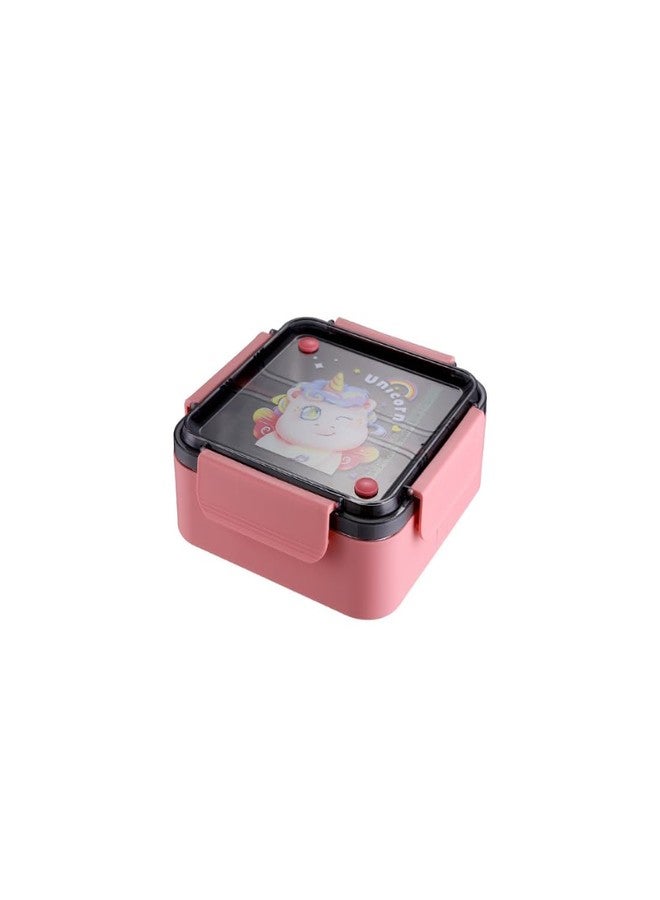 KitchEase Stainless Steel Insulated Airtight Leak Proof Seal Ring BPA Free Food Grade Lunch Box with Spoon & Fork, Snacks Tiffin Ideal for School Kids (Pink, 1200 ML) - Image 2